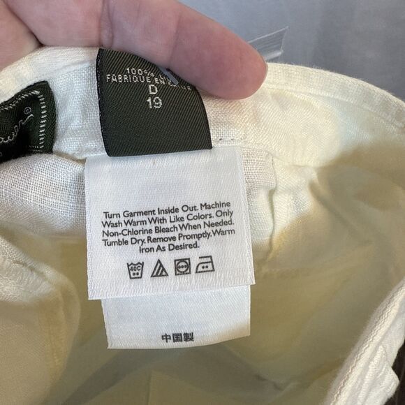 Women’s Eddie Bauer Cream Wide Leg Linen Capri Pants Size 8 Petite NWOT - Picture 13 of 14